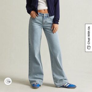 Pacsun Casey Low Rise Baggy Jeans Light Blue Wash